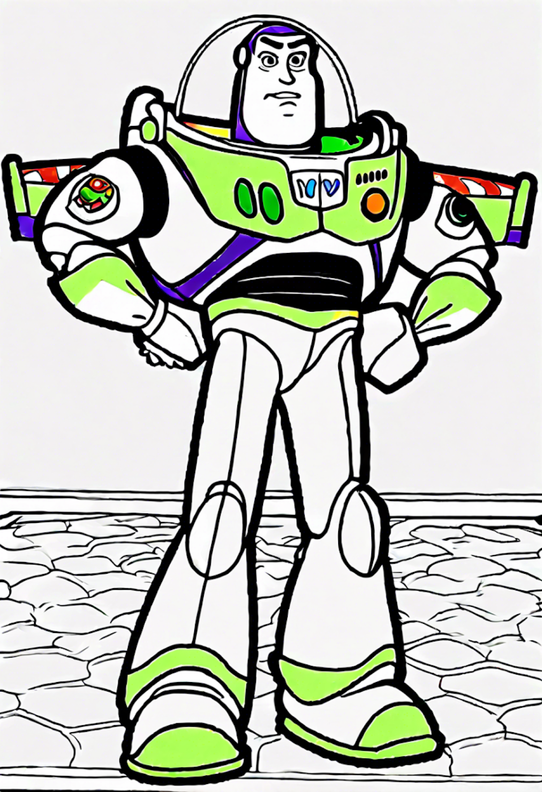 Buzz Lightyear Standing On A Huge Bed Giving A Speech coloring pages