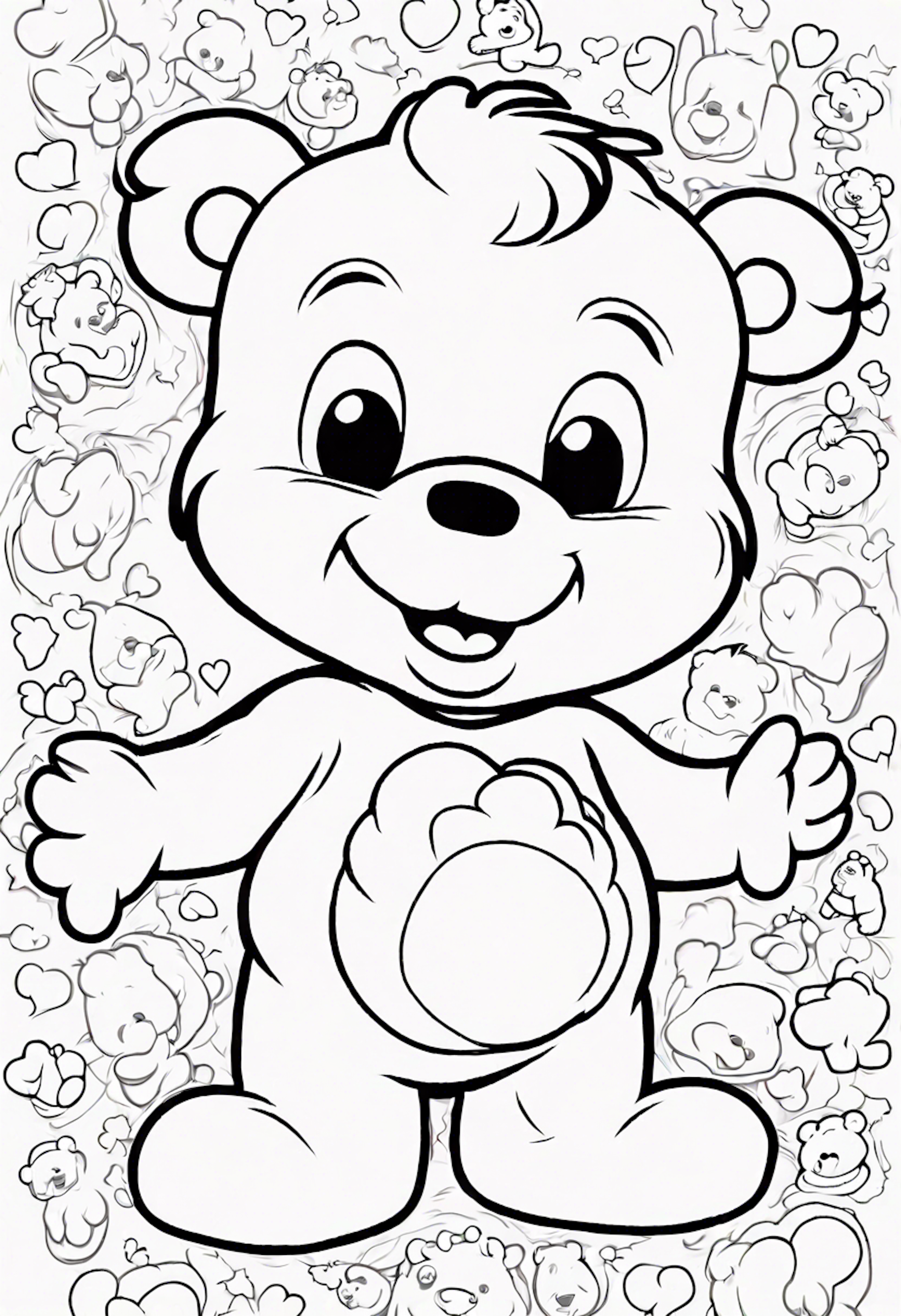 A coloring page for 1 Care Bears coloring pages