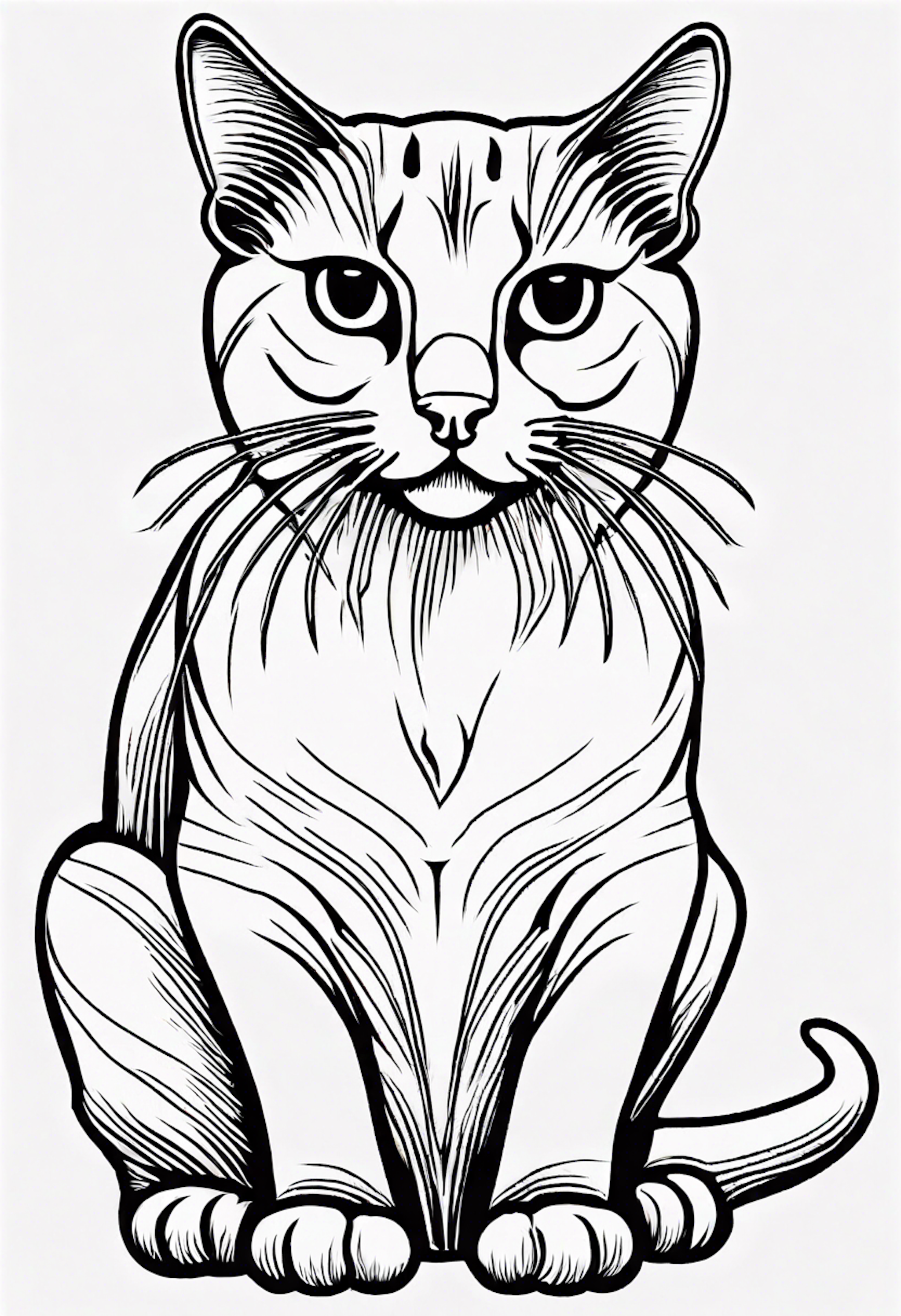 A coloring page for 1 Cat coloring pages