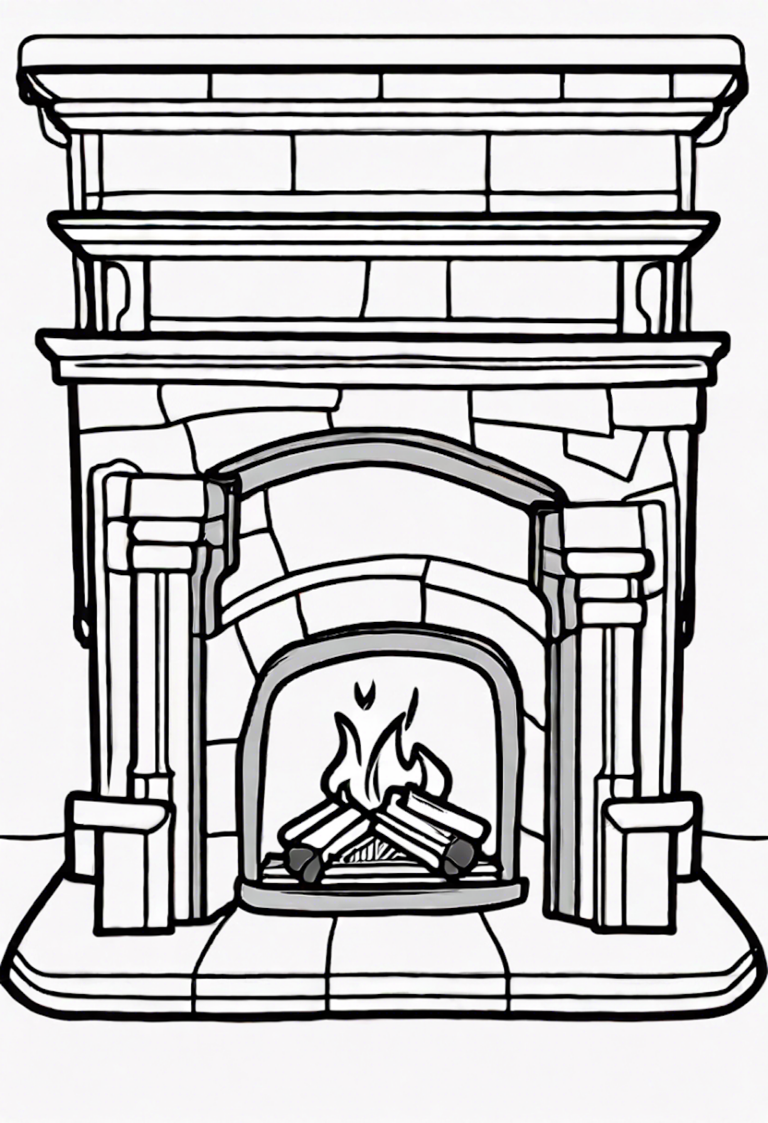 Cozy Christmas Fireplace coloring pages