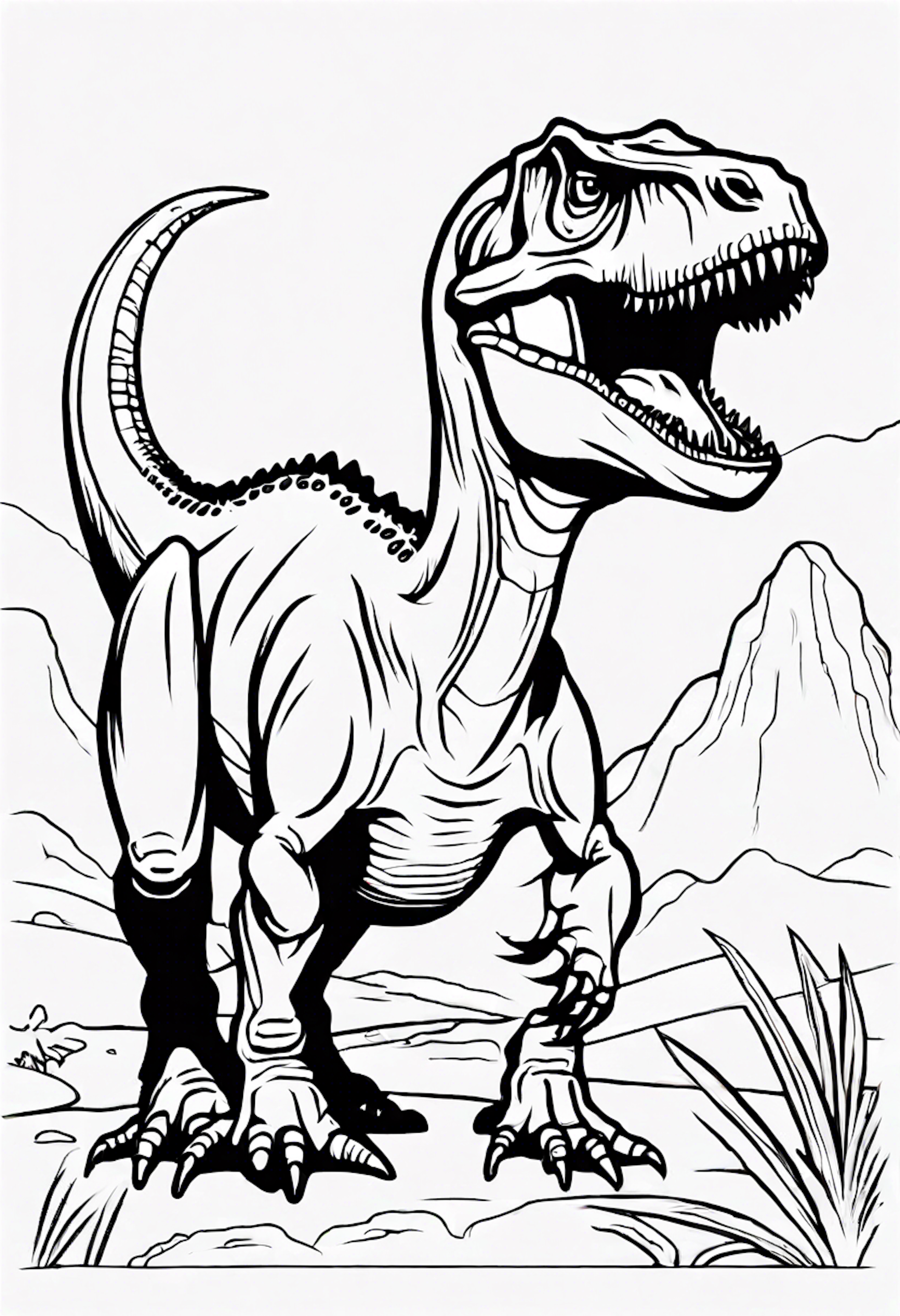 A coloring page for 1 Dinosaur coloring pages