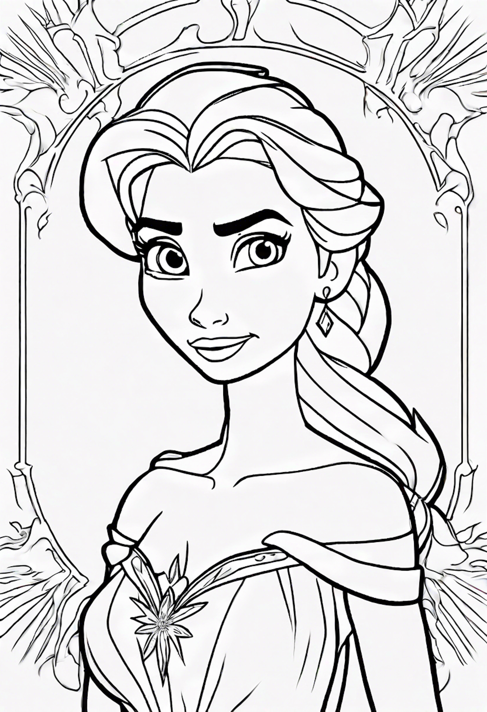 A coloring page for 6 Elsa coloring pages