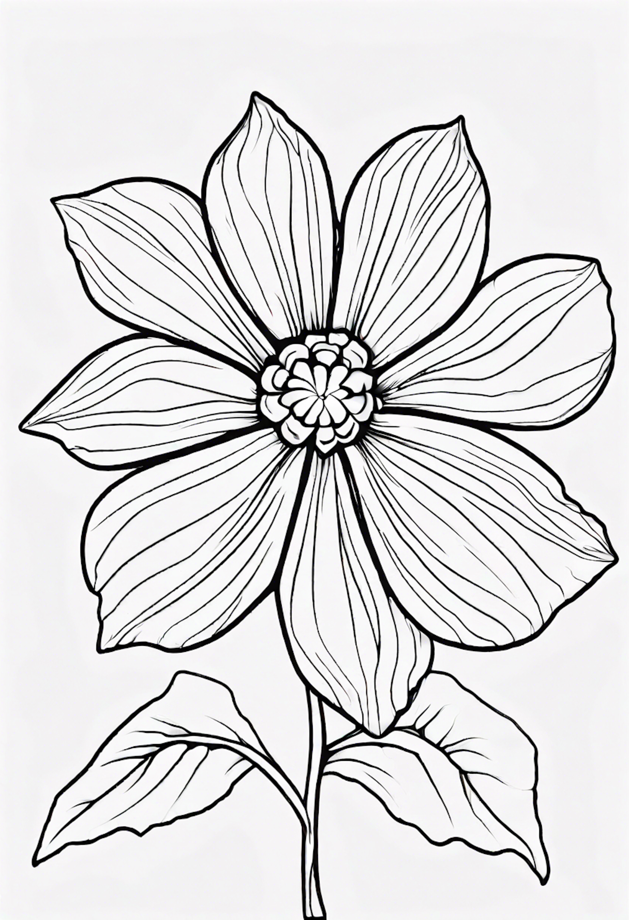 A coloring page for 1 Flower coloring pages