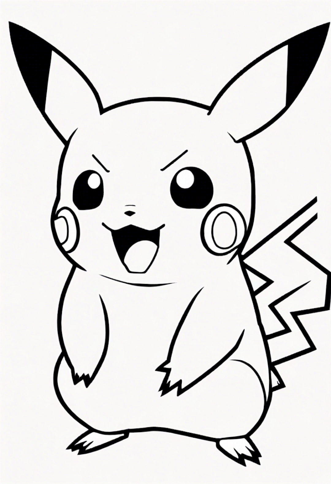 Frustrated Pikachu coloring pages