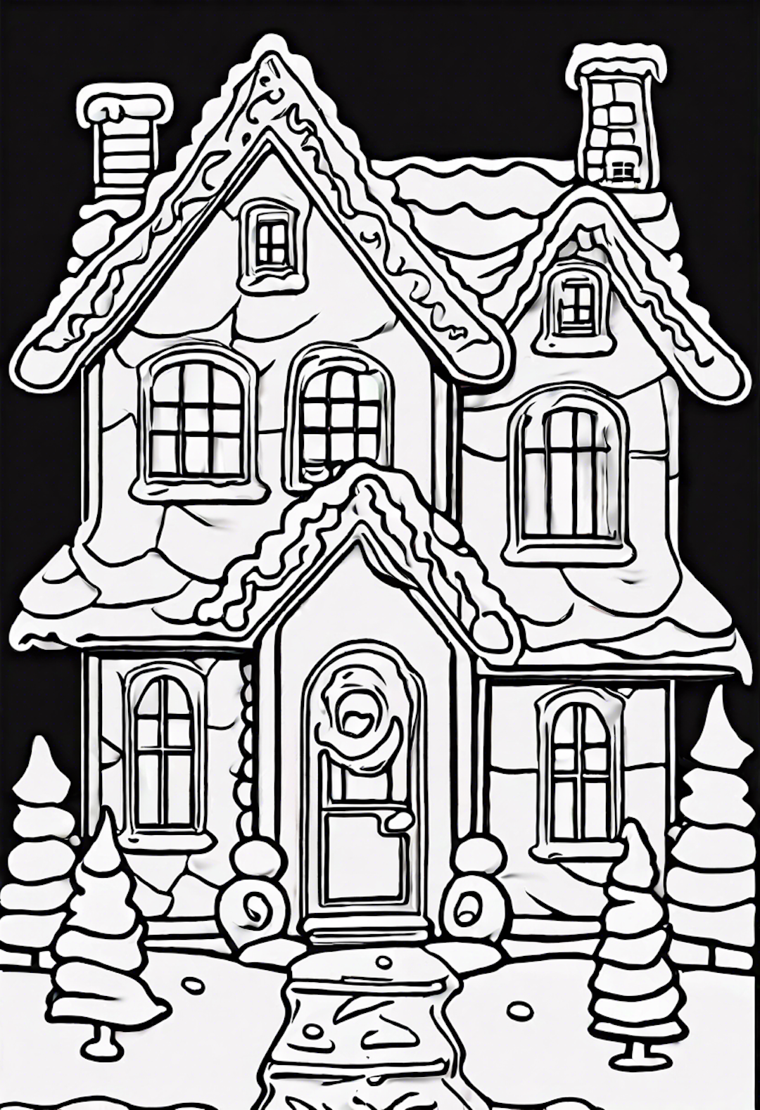 gingerbread house coloring pages