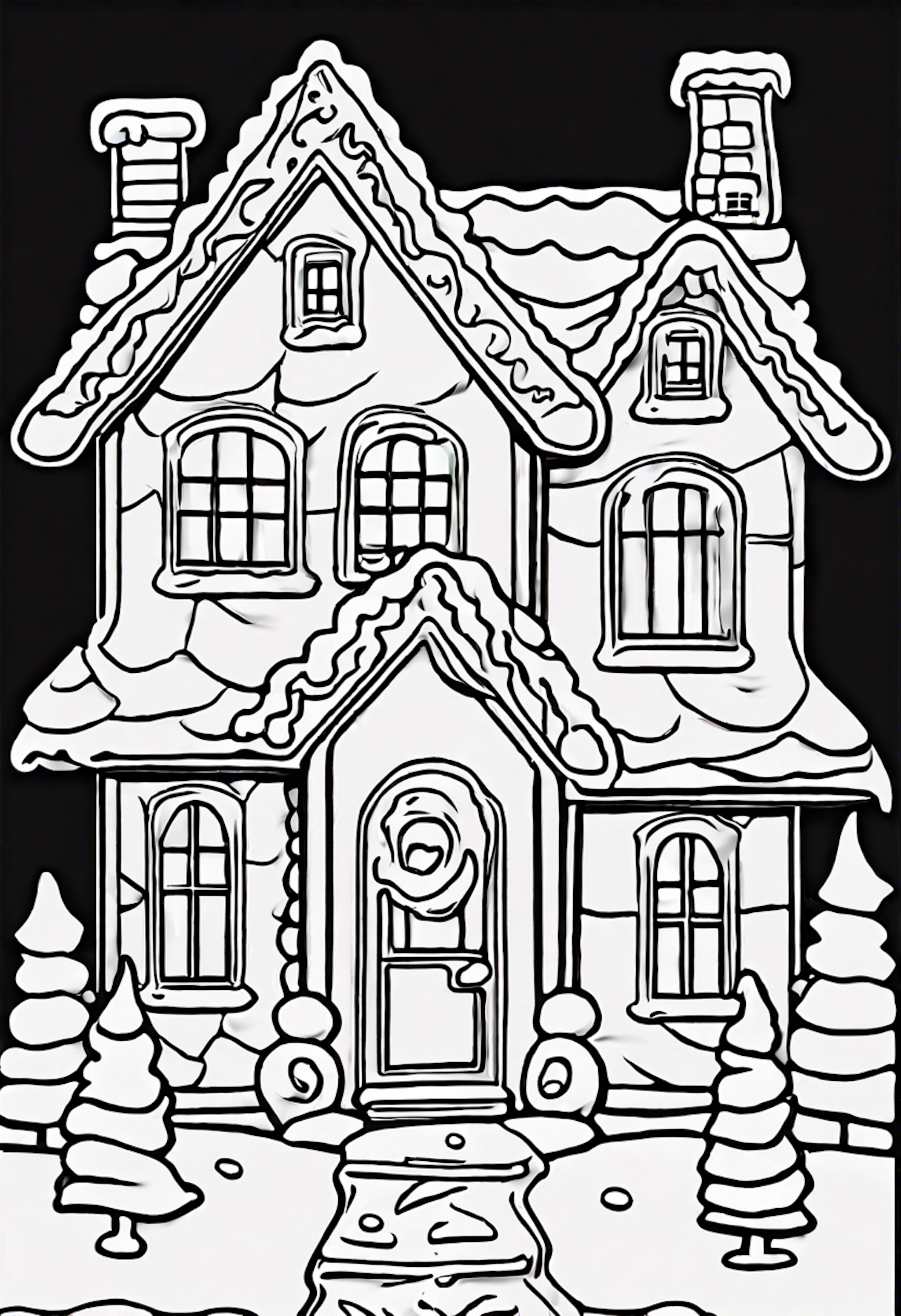 A coloring page for 1 Gingerbread House coloring pages