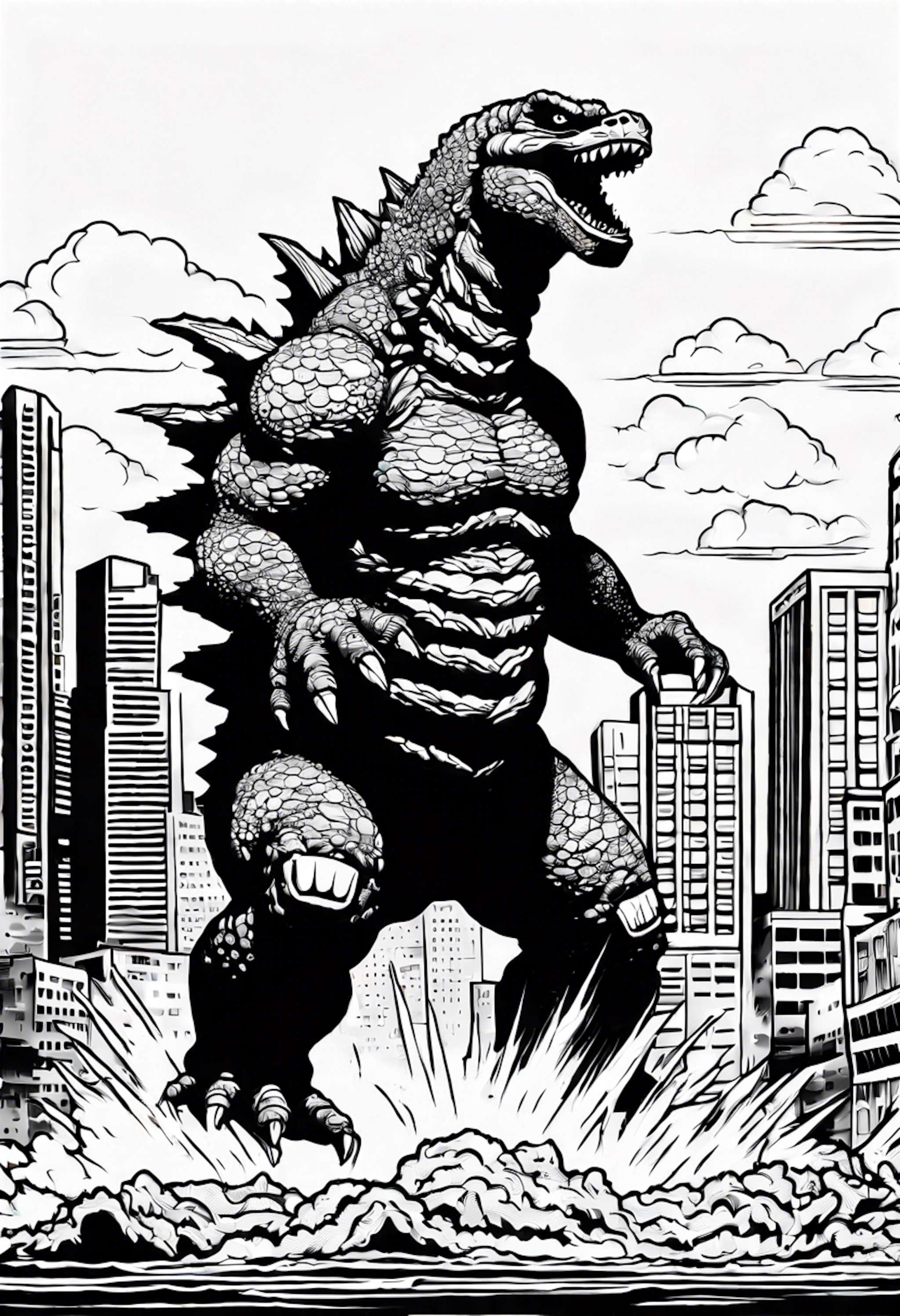 A coloring page for 8 Godzilla coloring pages
