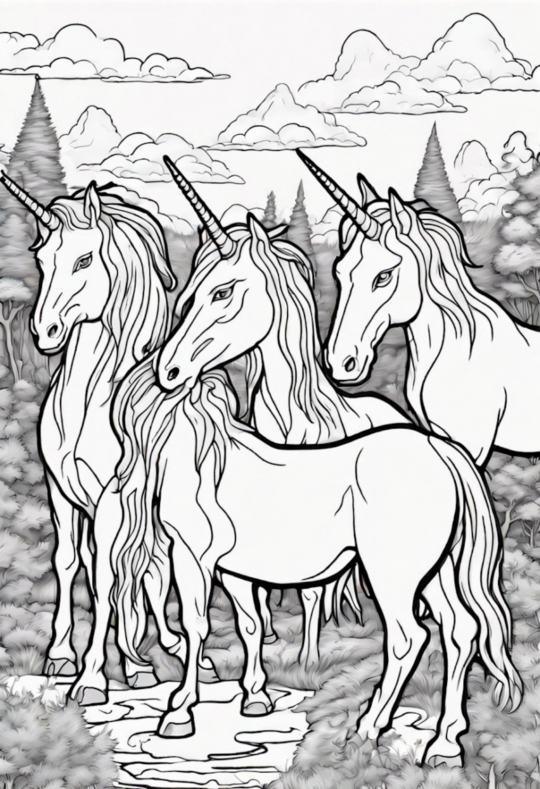 Herd Of Unicorns coloring pages