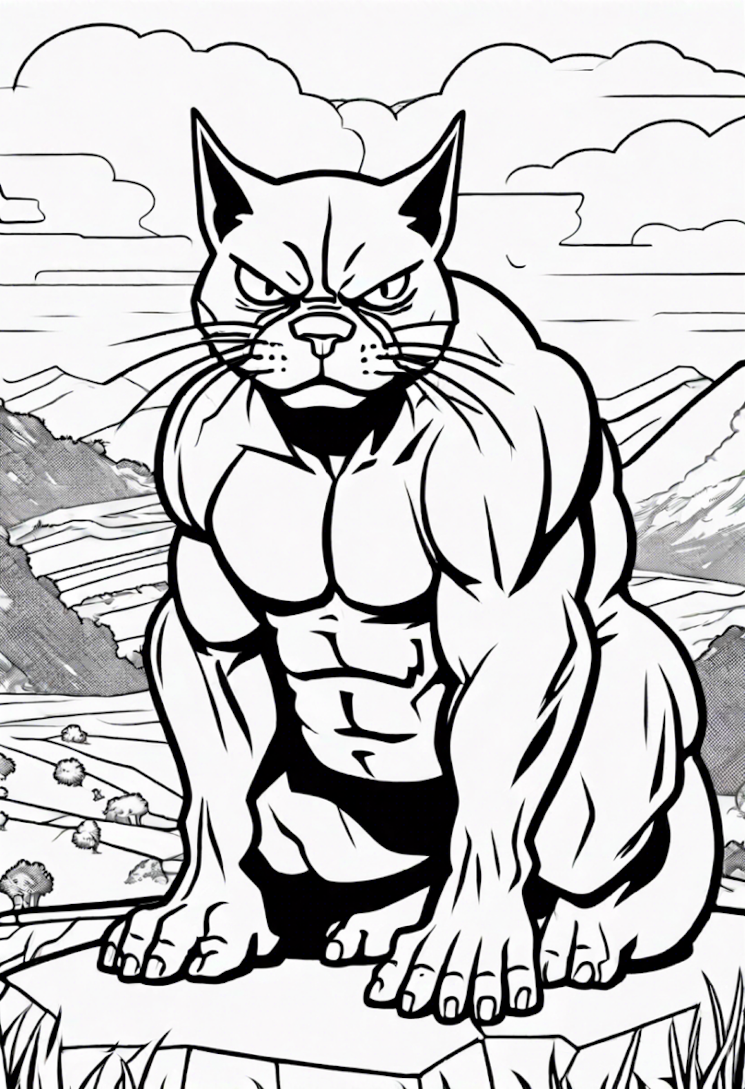Hulk Cat coloring pages