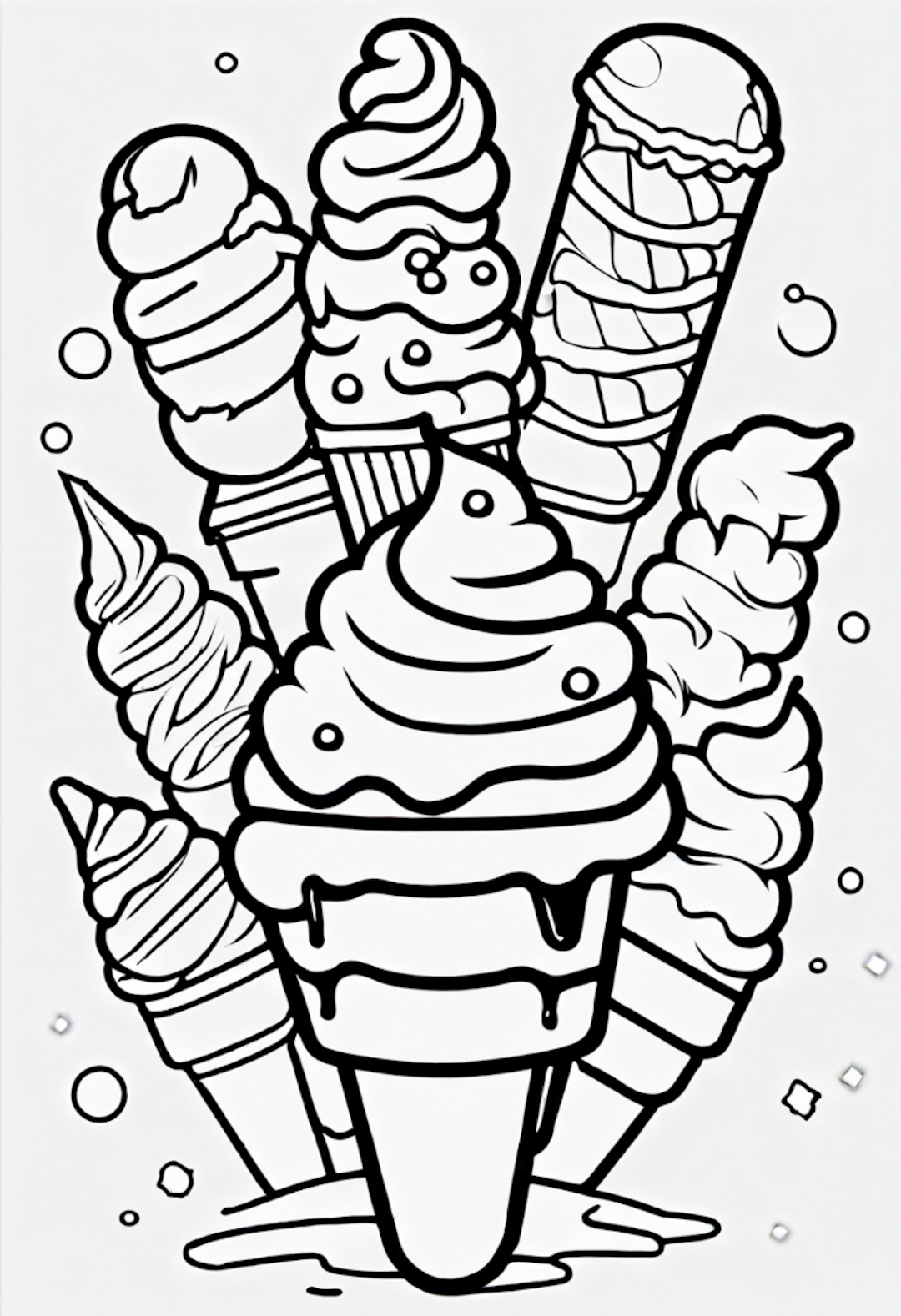 Ice Cream Spectacle coloring pages