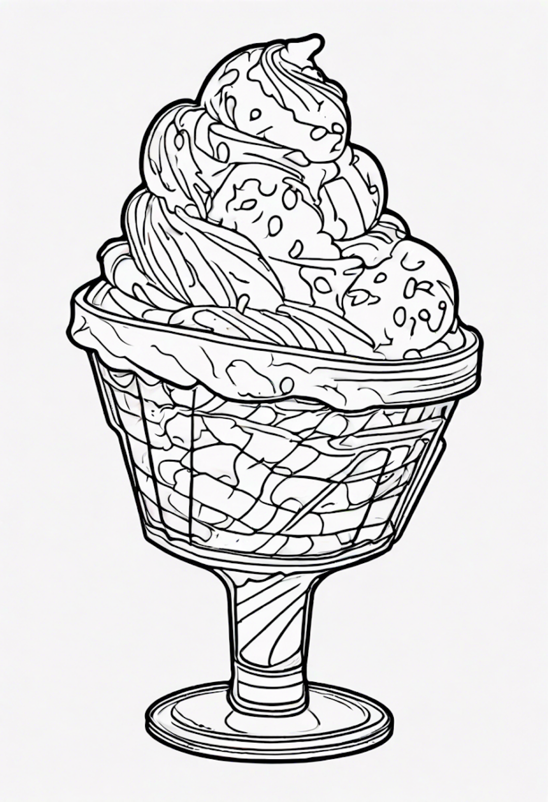 Intricate Ice Cream Parfait coloring pages