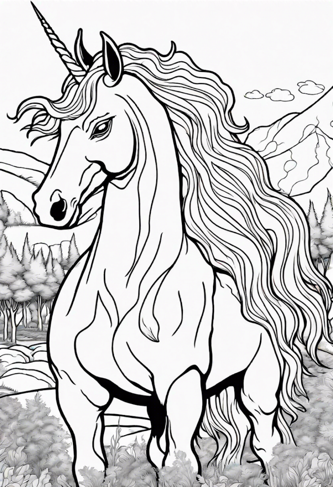 Majestic Unicorn 2 coloring pages