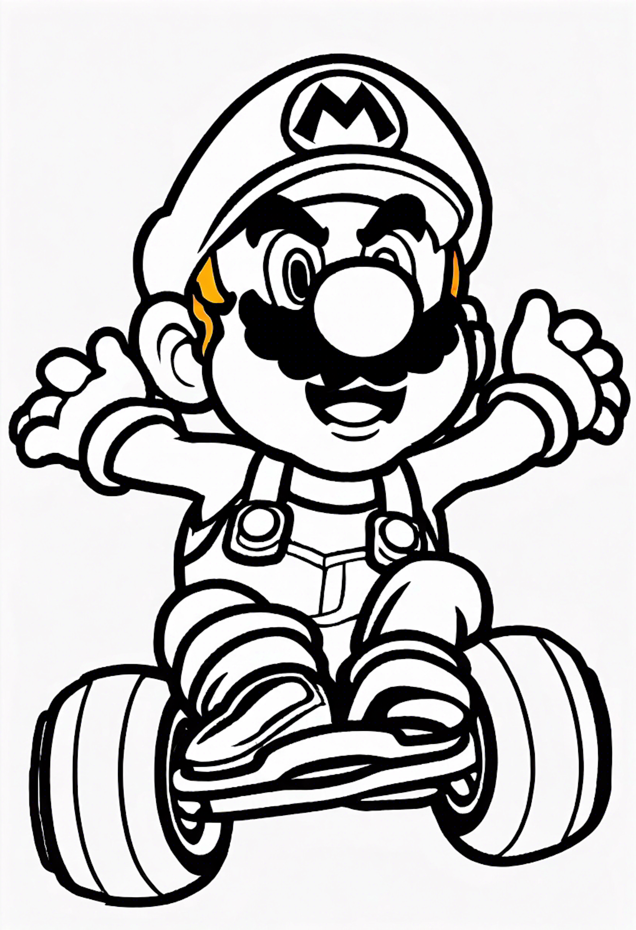 A coloring page for 1 Mario Kart coloring pages