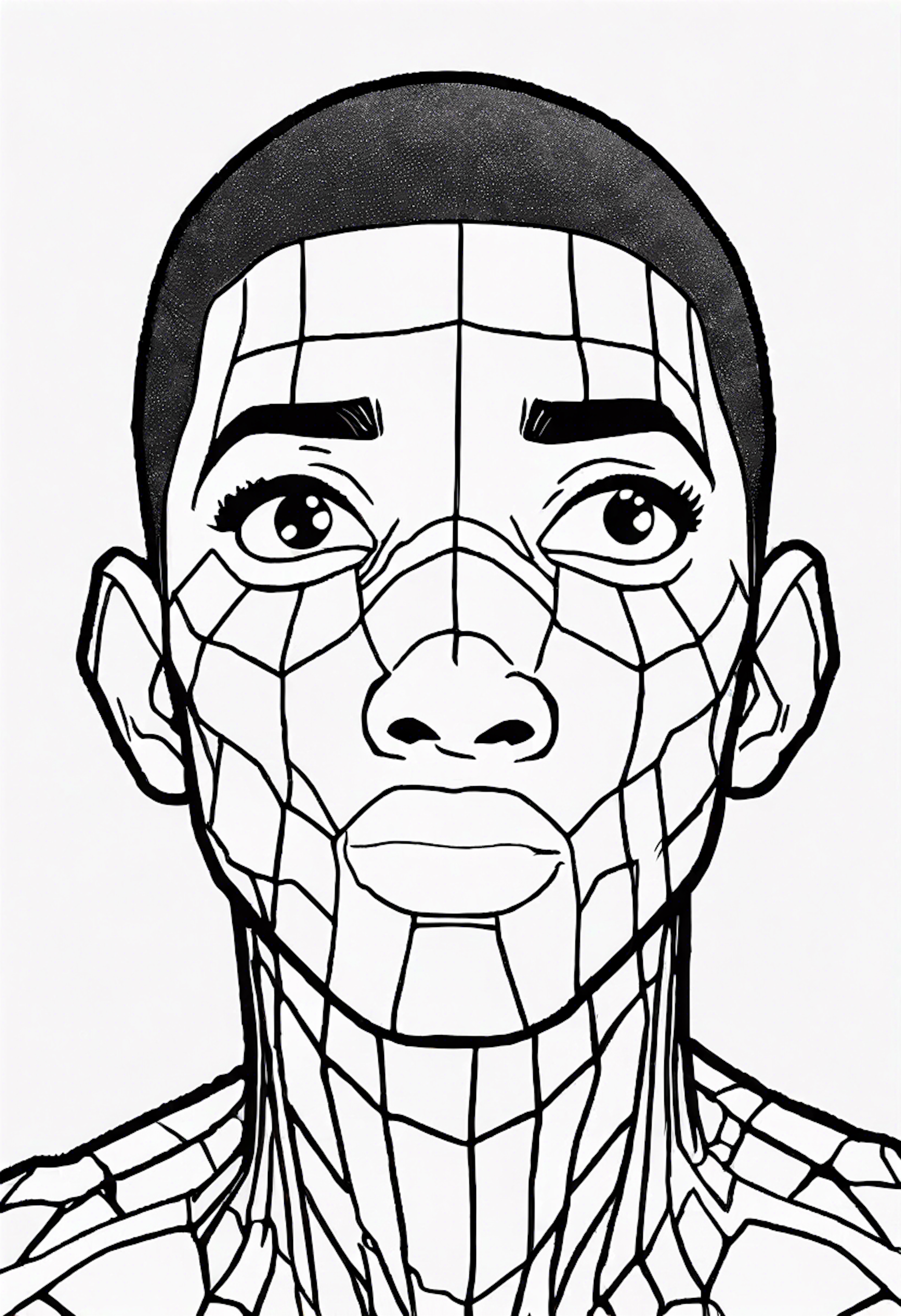 A coloring page for 1 Miles Morales coloring pages