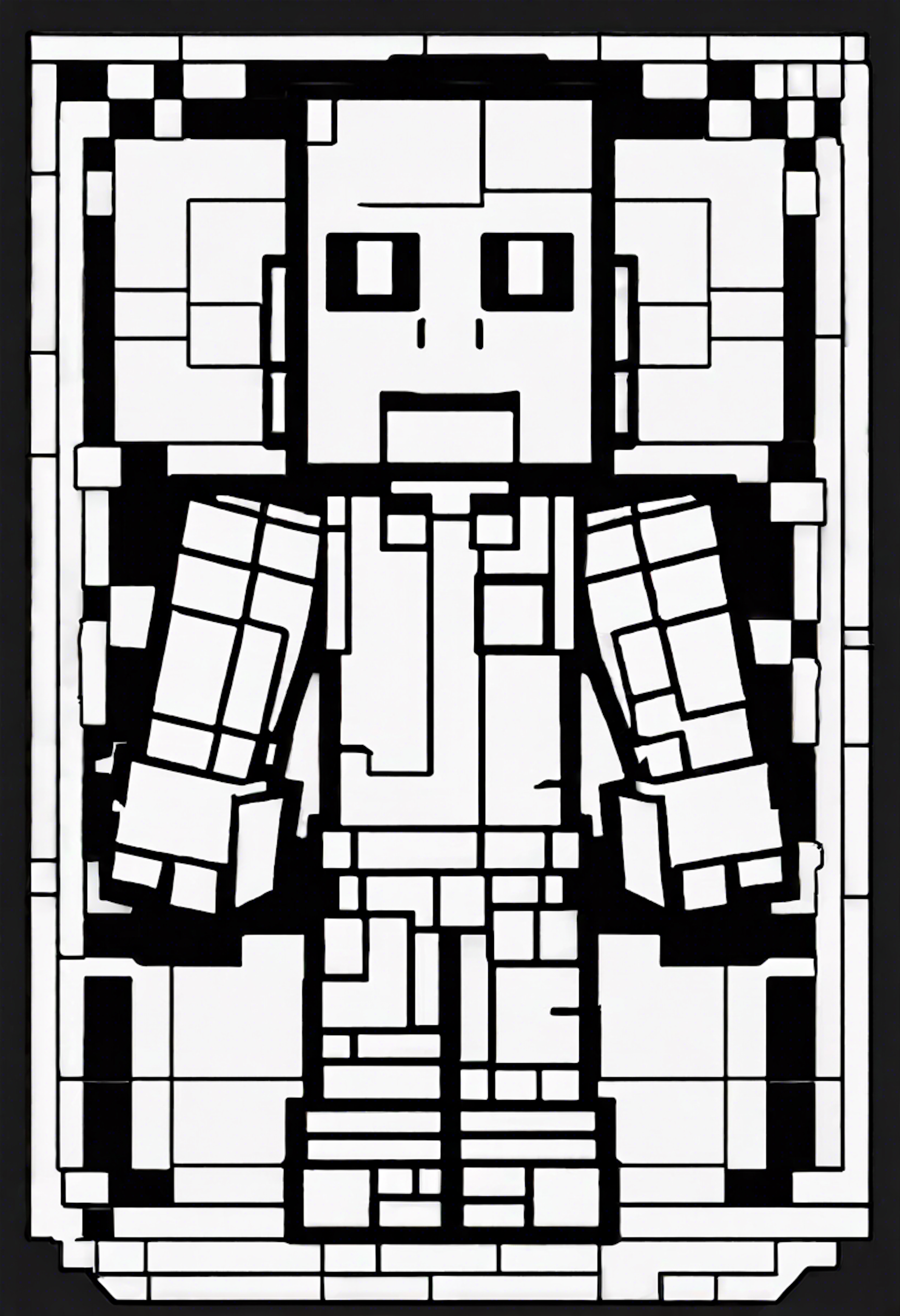 A coloring page for 1 Minecraft coloring pages