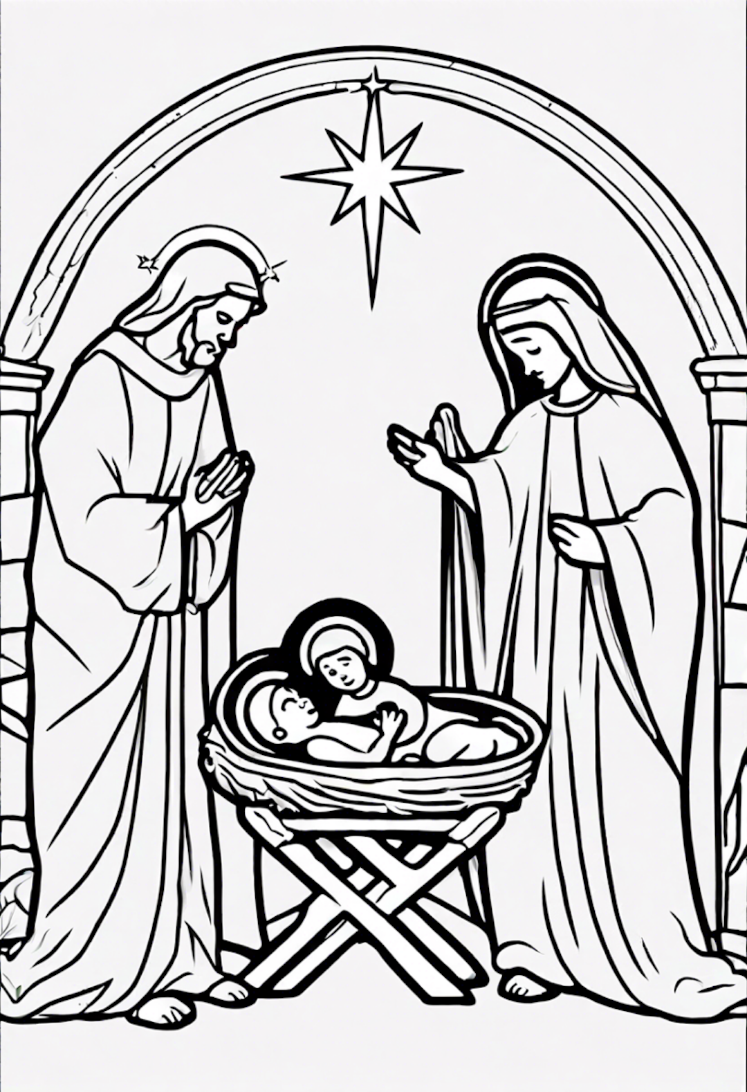 Nativity Scene coloring pages