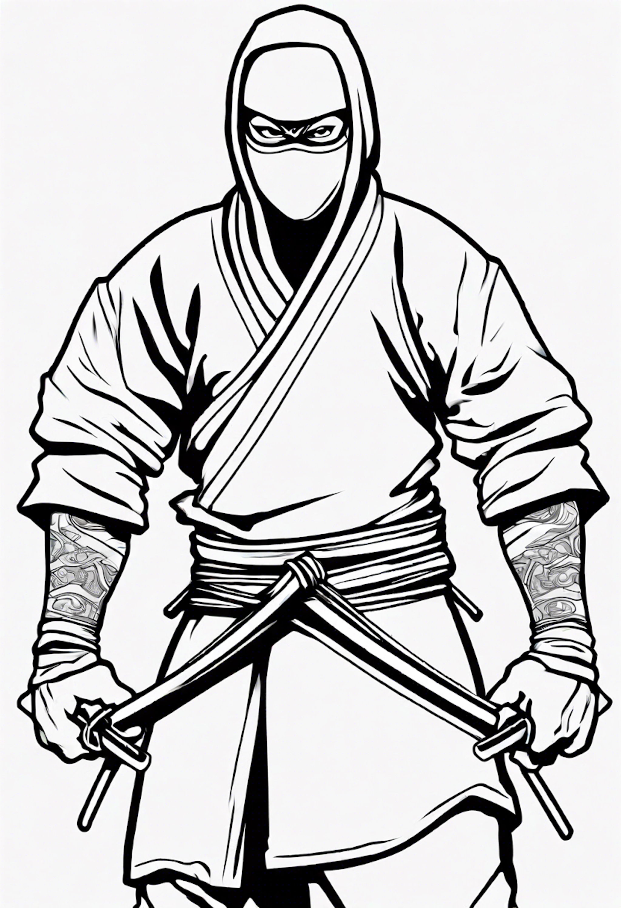 A coloring page for 1 Ninja coloring pages