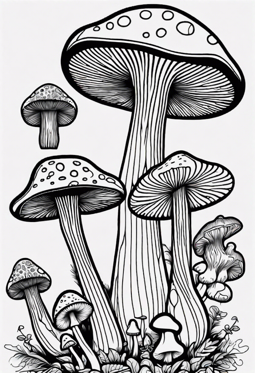 Psychedelic Mushroom Patterns coloring pages