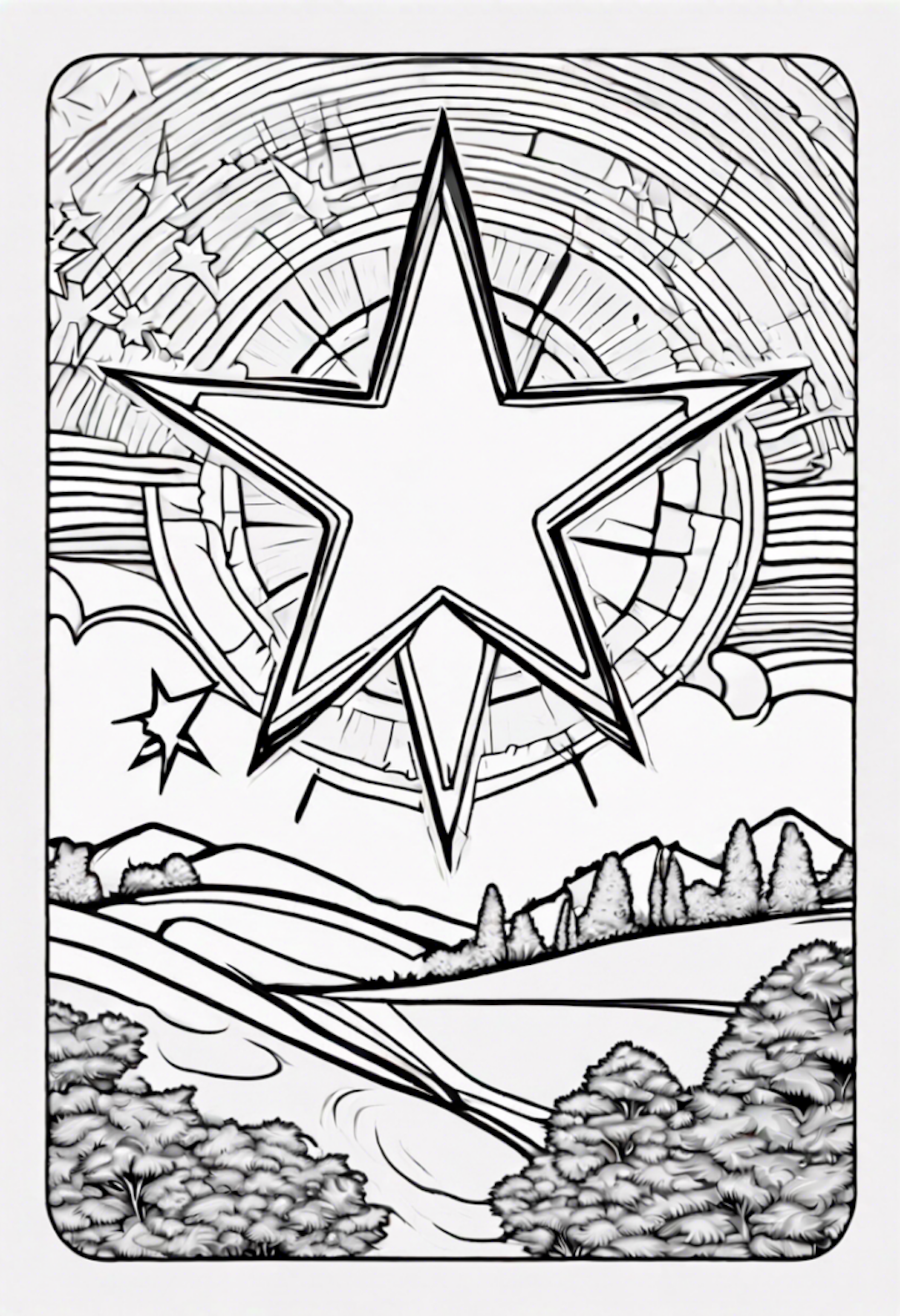 Star With An Organic Watch Background coloring pages