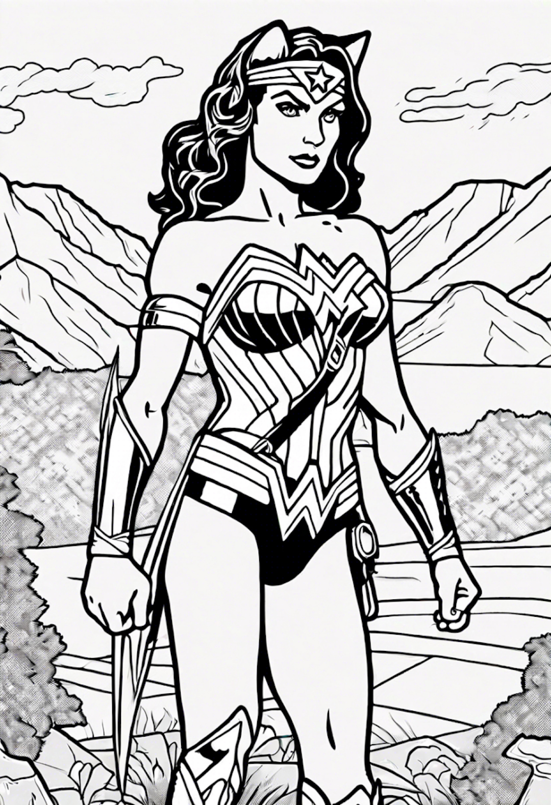 Wonder Woman Cat coloring pages