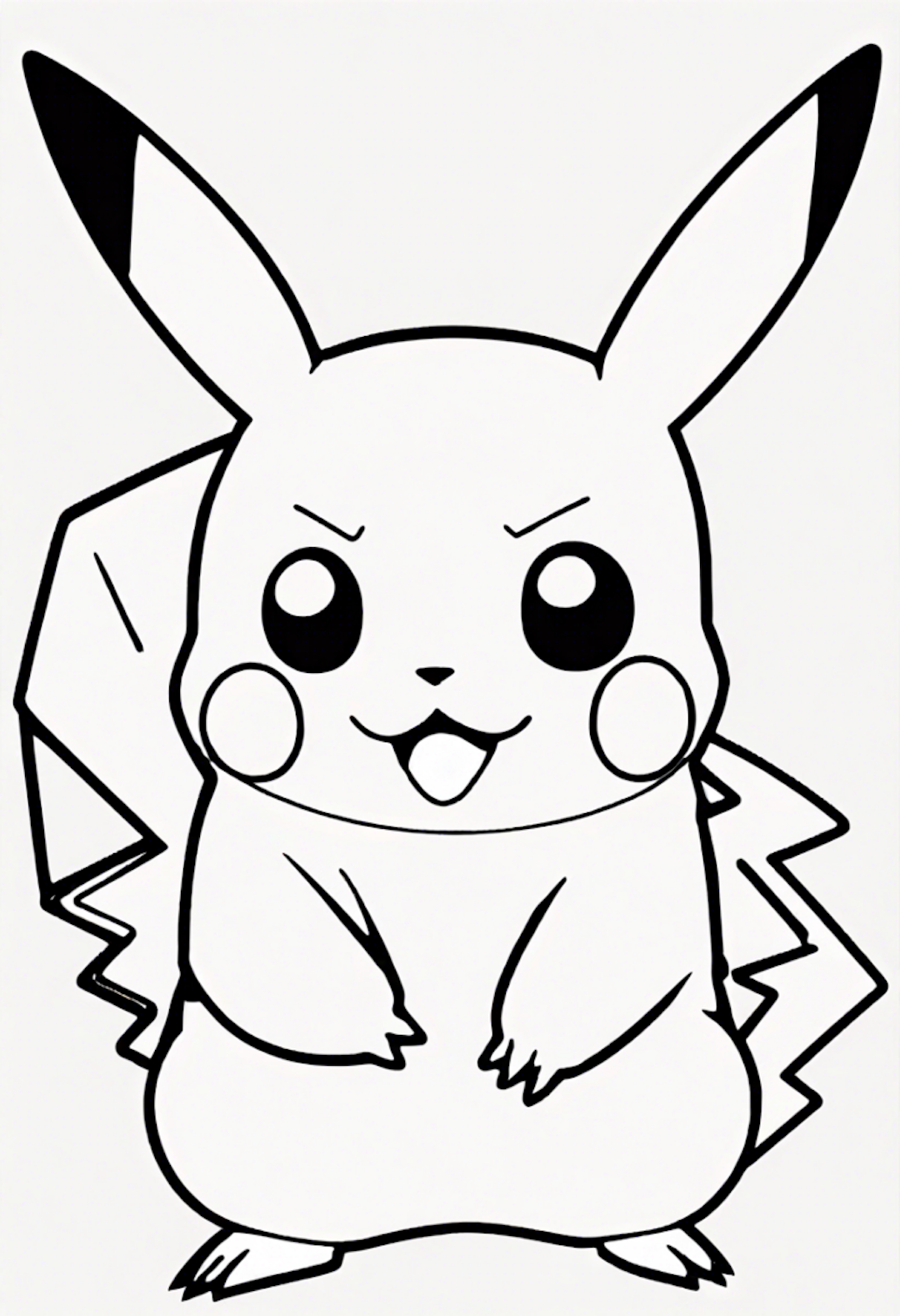 Worried Pikachu coloring pages