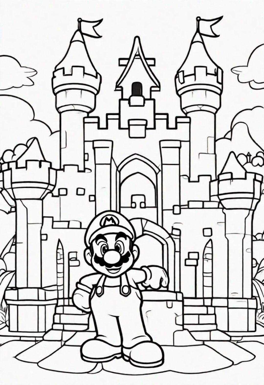 Mario at Peach’s Castle coloring pages
